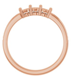 71817 Semi-Set 14K Rose 3-Stone Round 3 Mm Lab-Grown Diamond Polished .06 Ctw Lab Grown Diamond Semi-Set Family Ring
