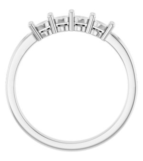 71817 Semi-Set 14K White 4-Stone Round 3 Mm Lab-Grown Diamond Polished .05 Ctw Lab Grown Diamond Semi-Set Family Ring