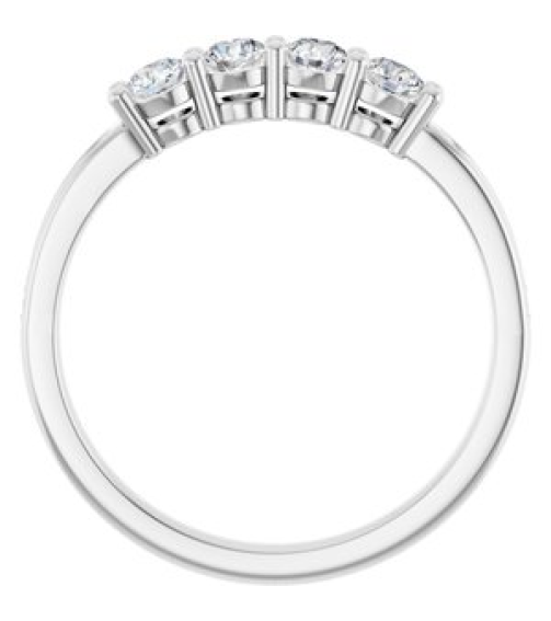71817 Semi-Set 14K White 4-Stone Round 3 Mm Lab-Grown Diamond Polished .05 Ctw Lab Grown Diamond Semi-Set Family Ring