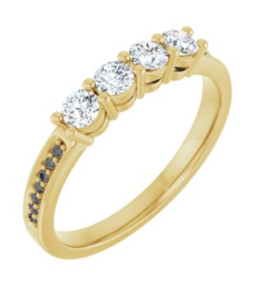 71817 Semi-Set 14K Yellow 4-Stone Round 3 Mm Lab-Grown Diamond Polished .05 Ctw Lab Grown Diamond Semi-Set Family Ring