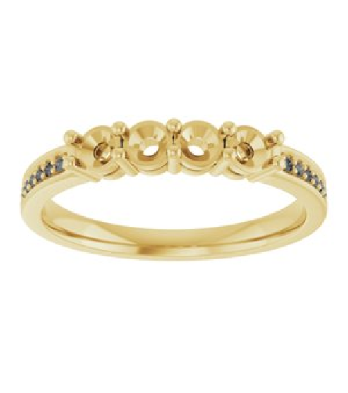 71817 Semi-Set 14K Yellow 4-Stone Round 3 Mm Lab-Grown Diamond Polished .05 Ctw Lab Grown Diamond Semi-Set Family Ring