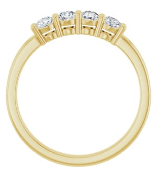 71817 Semi-Set 14K Yellow 4-Stone Round 3 Mm Lab-Grown Diamond Polished .05 Ctw Lab Grown Diamond Semi-Set Family Ring