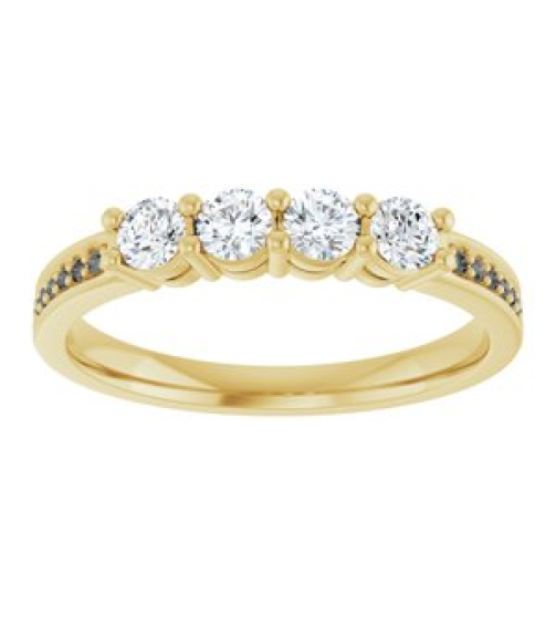 71817 Semi-Set 14K Yellow 4-Stone Round 3 Mm Lab-Grown Diamond Polished .05 Ctw Lab Grown Diamond Semi-Set Family Ring