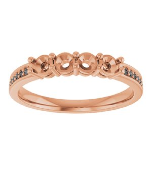 71817 Semi-Set 14K Rose 4-Stone Round 3 Mm Lab-Grown Diamond Polished .05 Ctw Lab Grown Diamond Semi-Set Family Ring