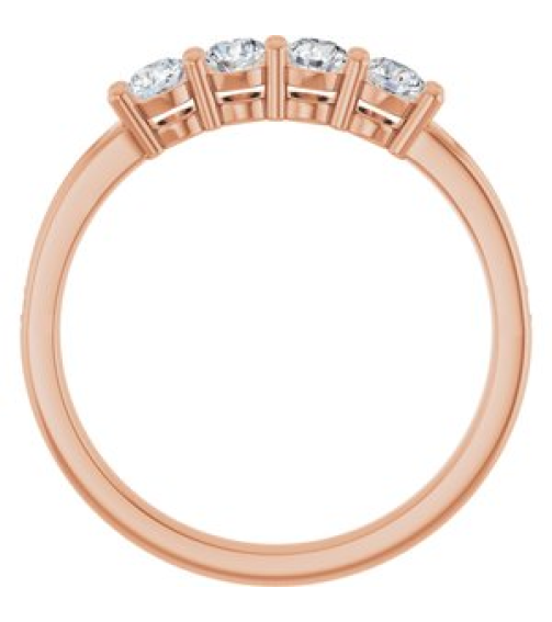 71817 Semi-Set 14K Rose 4-Stone Round 3 Mm Lab-Grown Diamond Polished .05 Ctw Lab Grown Diamond Semi-Set Family Ring