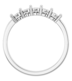 71817 Semi-Set 14K White 5-Stone Round 3 Mm Lab-Grown Diamond Polished .04 Ctw Lab Grown Diamond Semi-Set Family Ring