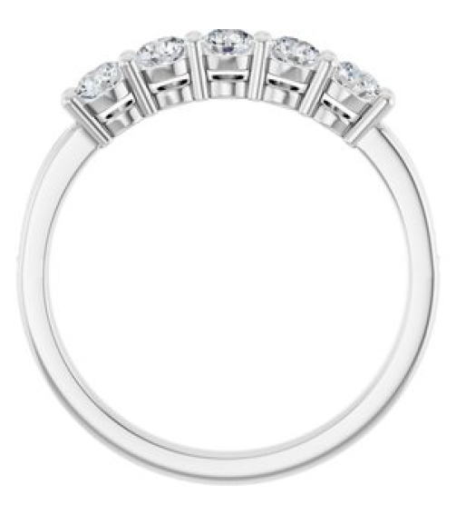 71817 Semi-Set 14K White 5-Stone Round 3 Mm Lab-Grown Diamond Polished .04 Ctw Lab Grown Diamond Semi-Set Family Ring