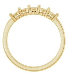 71817 Semi-Set 14K Yellow 5-Stone Round 3 Mm Lab-Grown Diamond Polished .04 Ctw Lab Grown Diamond Semi-Set Family Ring