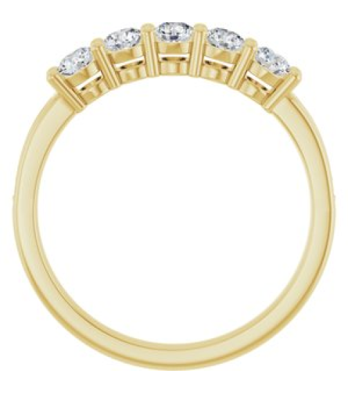71817 Semi-Set 14K Yellow 5-Stone Round 3 Mm Lab-Grown Diamond Polished .04 Ctw Lab Grown Diamond Semi-Set Family Ring