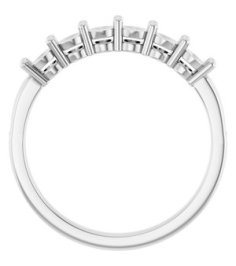 71817 Semi-Set 14K White 6-Stone Round 3 Mm Lab-Grown Diamond Polished .03 Ctw Lab Grown Diamond Semi-Set Family Ring