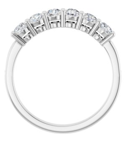 71817 Semi-Set 14K White 6-Stone Round 3 Mm Lab-Grown Diamond Polished .03 Ctw Lab Grown Diamond Semi-Set Family Ring