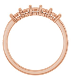 71817 Semi-Set 14K Rose 5-Stone Round 3 Mm Lab-Grown Diamond Polished .04 Ctw Lab Grown Diamond Semi-Set Family Ring