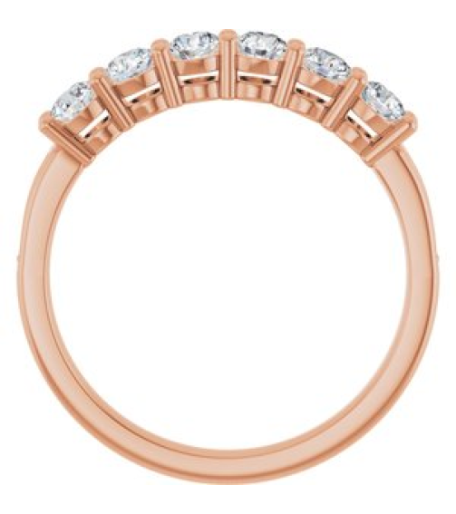 71817 Semi-Set 14K Rose 6-Stone Round 3 Mm Lab-Grown Diamond Polished .03 Ctw Lab Grown Diamond Semi-Set Family Ring