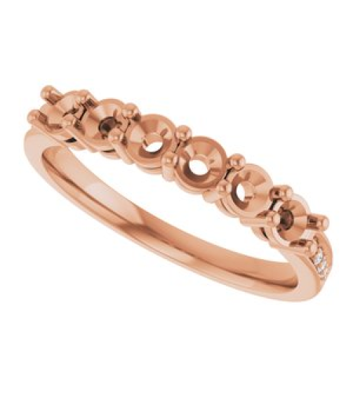 71817 Semi-Set 14K Rose 6-Stone Round 3 Mm Lab-Grown Diamond Polished .03 Ctw Lab Grown Diamond Semi-Set Family Ring