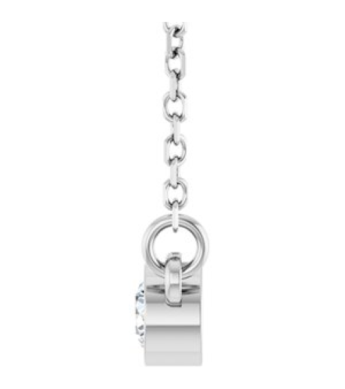 61134 Necklace Set 14K White Round Lab-Grown Diamond 3Mm 110 Ct Si1-Si2, Gh 18 In Polished 110 Ct Lab Grown Diamond Solitaire Necklace
