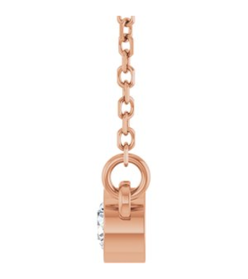 61134 Necklace Set 14K Rose Round Lab-Grown Diamond 3Mm 110 Ct Si1-Si2, Gh 18 In Polished 110 Ct Lab Grown Diamond Solitaire Necklace