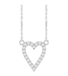 88611 Necklace Set 14K White Round Natural Diamond 13.4 X 12.5 Mm 1.2Mm 16 Ctw I1, G-H 18 In Polished 16 Ctw Natural Diamond Heart Necklace