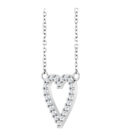 88611 Necklace Set 14K White Round Natural Diamond 13.4 X 12.5 Mm 1.2Mm 16 Ctw I1, G-H 18 In Polished 16 Ctw Natural Diamond Heart Necklace