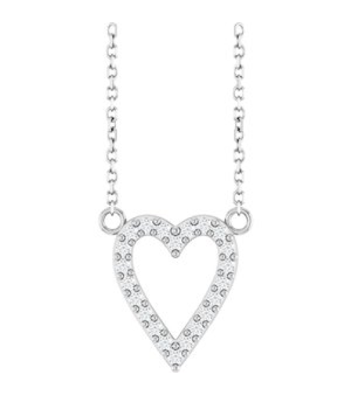 88611 Necklace Set Platinum Round Natural Diamond 13.4 X 12.5 Mm 1.2Mm 16 Ctw Si2-Si3, G-H 18 In Polished 16 Ctw Natural Diamond Heart Necklace