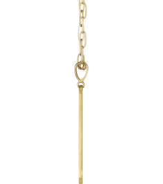 88540 Necklace Set 14K Yellow Round Natural Diamond 1Mm .0075 Ctw I1, G-H 18 In Polished .0075 Ctw Natural Diamond Engravable Elongated Bar Necklace