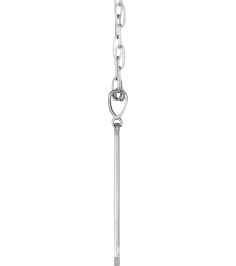 88540 Necklace Set Sterling Silver Round Natural Diamond 1Mm .0075 Ctw I1, G-H 18 In Polished .0075 Ctw Natural Diamond Engravable Elongated Bar Necklace