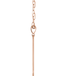 88540 Necklace Set 14K Rose Round Natural Diamond 1Mm .0075 Ctw I1, G-H 18 In Polished .0075 Ctw Natural Diamond Engravable Elongated Bar Necklace