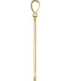 88540 Pendant Set 14K Yellow Round Natural Diamond 1Mm .0075 Ctw I1, G-H Polished .0075 Ctw Natural Diamond Engravable Elongated Bar Pendant