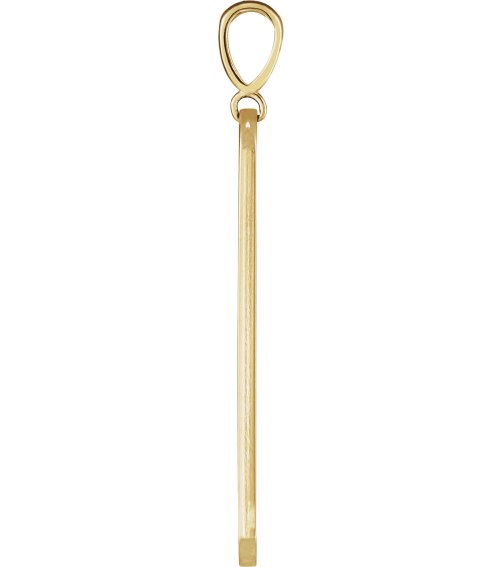 88540 Pendant Set 14K Yellow Round Natural Diamond 1Mm .0075 Ctw I1, G-H Polished .0075 Ctw Natural Diamond Engravable Elongated Bar Pendant