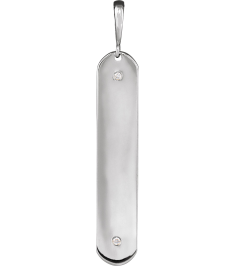 88540 Pendant Set 14K White Round Natural Diamond 1Mm .0075 Ctw I1, G-H Polished .0075 Ctw Natural Diamond Engravable Elongated Bar Pendant