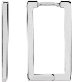 88559 Earring Platinum 20 X 11 Mm 1.6 Pair Hinged Polished Geometric Hinged Hoop Earrings