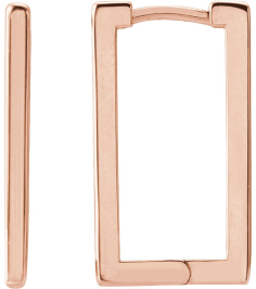 88559 Earring 14K Rose 20 X 11 Mm 1.6 Each Hinged Polished Geometric Hinged Hoop Earring