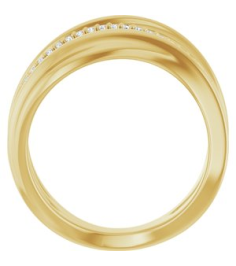 126762 Ring Set 14K Yellow Natural Diamond Round 1 Mm Polished .07 Ctw Natural Diamond Freeform Ring