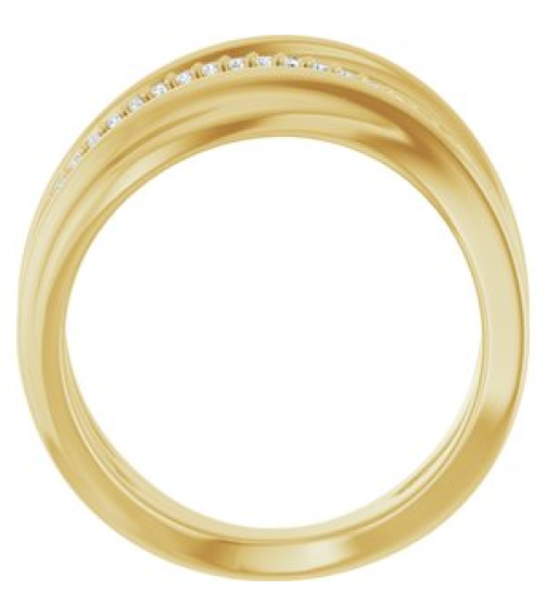 126762 Ring Set 14K Yellow Natural Diamond Round 1 Mm Polished .07 Ctw Natural Diamond Freeform Ring