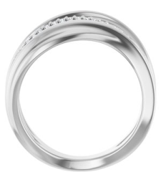 126762 Ring Set Sterling Silver Natural Diamond Round 1 Mm Polished .07 Ctw Natural Diamond Freeform Ring