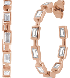 689134 Earring Set 14K Rose 24.5 Mm 2.9 Mm Lab-Grown Diamond Straight Baguette 3.5 X 1.8Mm 1 14 Ctw Si1-Si2, Gh Pair Friction Backs Included Polished 1 14 Ctw Lab-Grown Diamond Hoop Earrings