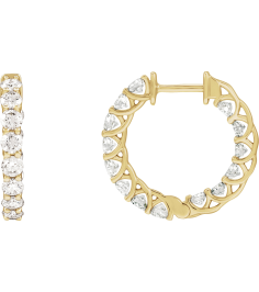 689135 Earring Set 14K Yellow 19.7 Mm 2.9 Mm Natural Diamond Round 2.8Mm 2 15 Ctw I1, Gh Pair Hinged Polished 2 15 Ctw Natural Diamond Inside-Outside Hoop Earrings