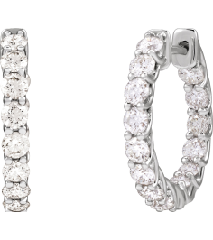 689135 Earring Set 14K White 19.7 Mm 2.9 Mm Natural Diamond Round 2.8Mm 2 15 Ctw I1, Gh Pair Hinged Polished 2 15 Ctw Natural Diamond Inside-Outside Hoop Earrings
