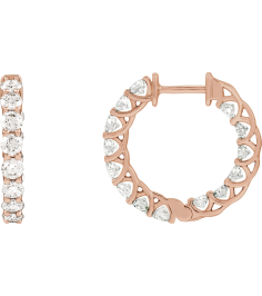 689135 Earring Set 14K Rose 19.7 Mm 2.9 Mm Natural Diamond Round 2.8Mm 2 15 Ctw I1, Gh Pair Hinged Polished 2 15 Ctw Natural Diamond Inside-Outside Hoop Earrings