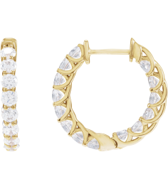 689135 Earring Set 14K Yellow 19.7 Mm 2.9 Mm Lab-Grown Diamond Round 2.8Mm 2 15 Ctw Si1-Si2, Gh Pair Hinged Polished 2 15 Ctw Lab-Grown Diamond Inside-Outside Hoop Earrings