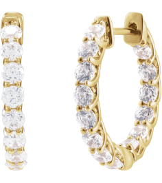 689135 Earring Set 14K Yellow 19.7 Mm 2.9 Mm Lab-Grown Diamond Round 2.8Mm 2 15 Ctw Si1-Si2, Gh Pair Hinged Polished 2 15 Ctw Lab-Grown Diamond Inside-Outside Hoop Earrings