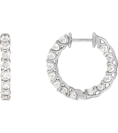 689135 Earring Set 14K White 19.7 Mm 2.9 Mm Lab-Grown Diamond Round 2.8Mm 2 15 Ctw Si1-Si2, Gh Pair Hinged Polished 2 15 Ctw Lab-Grown Diamond Inside-Outside Hoop Earrings