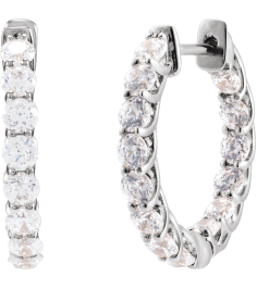 689135 Earring Set 14K White 19.7 Mm 2.9 Mm Lab-Grown Diamond Round 2.8Mm 2 15 Ctw Si1-Si2, Gh Pair Hinged Polished 2 15 Ctw Lab-Grown Diamond Inside-Outside Hoop Earrings
