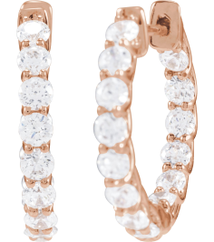 689135 Earring Set 14K Rose 19.7 Mm 2.9 Mm Lab-Grown Diamond Round 2.8Mm 2 15 Ctw Si1-Si2, Gh Pair Hinged Polished 2 15 Ctw Lab-Grown Diamond Inside-Outside Hoop Earrings