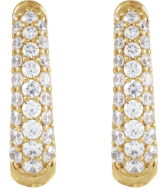 689136 Earring Set 14K Yellow 14.9 Mm 3.9 Mm Natural Diamond Round 1.7Mm 12 Ctw I1, Gh Pair Hinged Polished 12 Ctw Natural Diamond Hoop Earrings