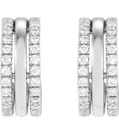 689140 Earring Set Natural Diamond Round 1.3 Mm 14K White Pair Friction Backs Included Polished 12 Ctw Natural Diamond Earrings
