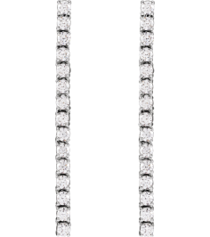 689145 Earring Set Natural Diamond Round 1.8 Mm 14K White Pair Friction Backs Included Polished 34 Ctw Natural Diamond Drop Earrings