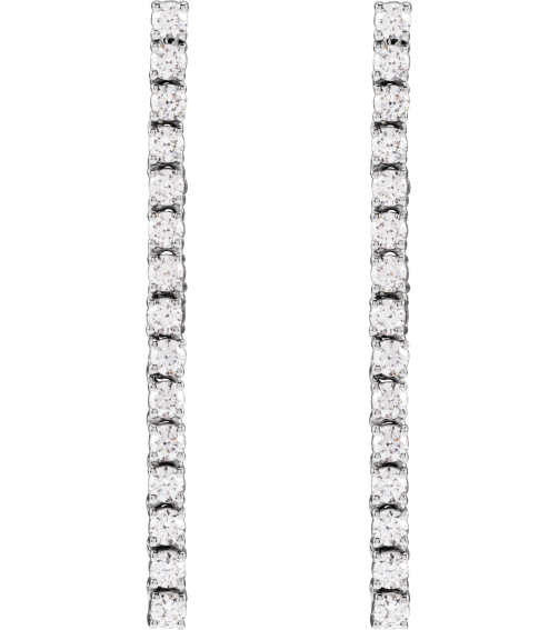 689145 Earring Set Natural Diamond Round 1.8 Mm 14K White Pair Friction Backs Included Polished 34 Ctw Natural Diamond Drop Earrings
