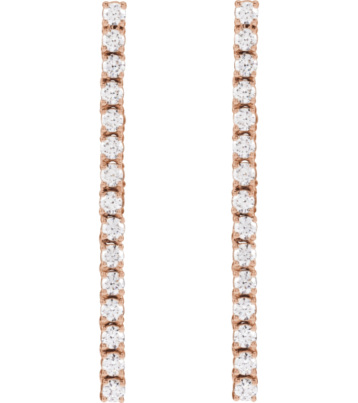 689145 Earring Set Natural Diamond Round 1.8 Mm 14K Rose Pair Friction Backs Included Polished 34 Ctw Natural Diamond Drop Earrings