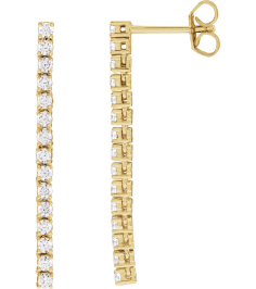 689145 Earring Set Lab-Grown Diamond Round 1.8 Mm 14K Yellow Pair Friction Backs Included Polished 34 Ctw Lab-Grown Diamond Drop Earrings