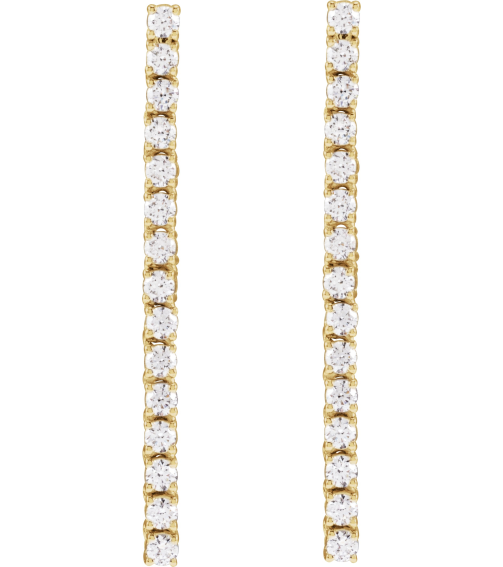689145 Earring Set Lab-Grown Diamond Round 1.8 Mm 14K Yellow Pair Friction Backs Included Polished 34 Ctw Lab-Grown Diamond Drop Earrings